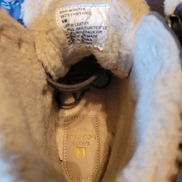 White Mountain Blue suede boots with plaid ankle cuff. - Picture 6 of 8